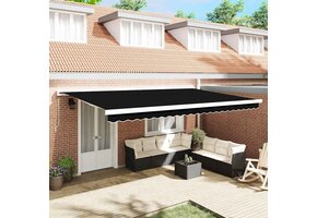 vidaXL Zonnescherm Doek Zwart 500x350cm -40% Korting!