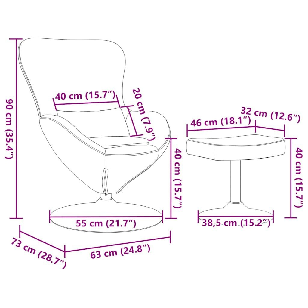 vidaXL Eivormige Stoel (2x) Zwart Fluweel -46%