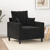 VidaXL Fluweel Fauteuil Zwart - 60cm - 40% Korting!
