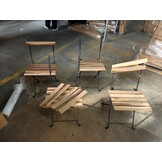 Bistrostoelen (4x) Teakhout/Staal - 79% Korting! (DIY)