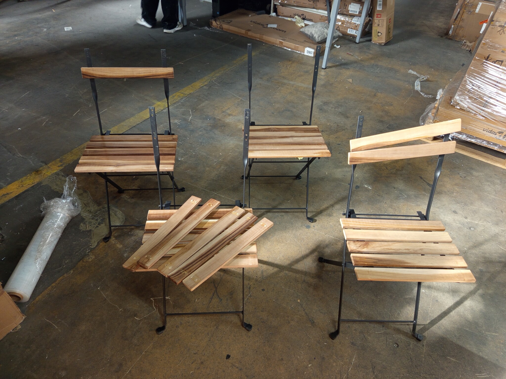 Bistrostoelen (4x) Teakhout/Staal - 79% Korting! (DIY)