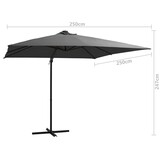 Zweefparasol LED Antraciet 250x250cm - 46% Korting!