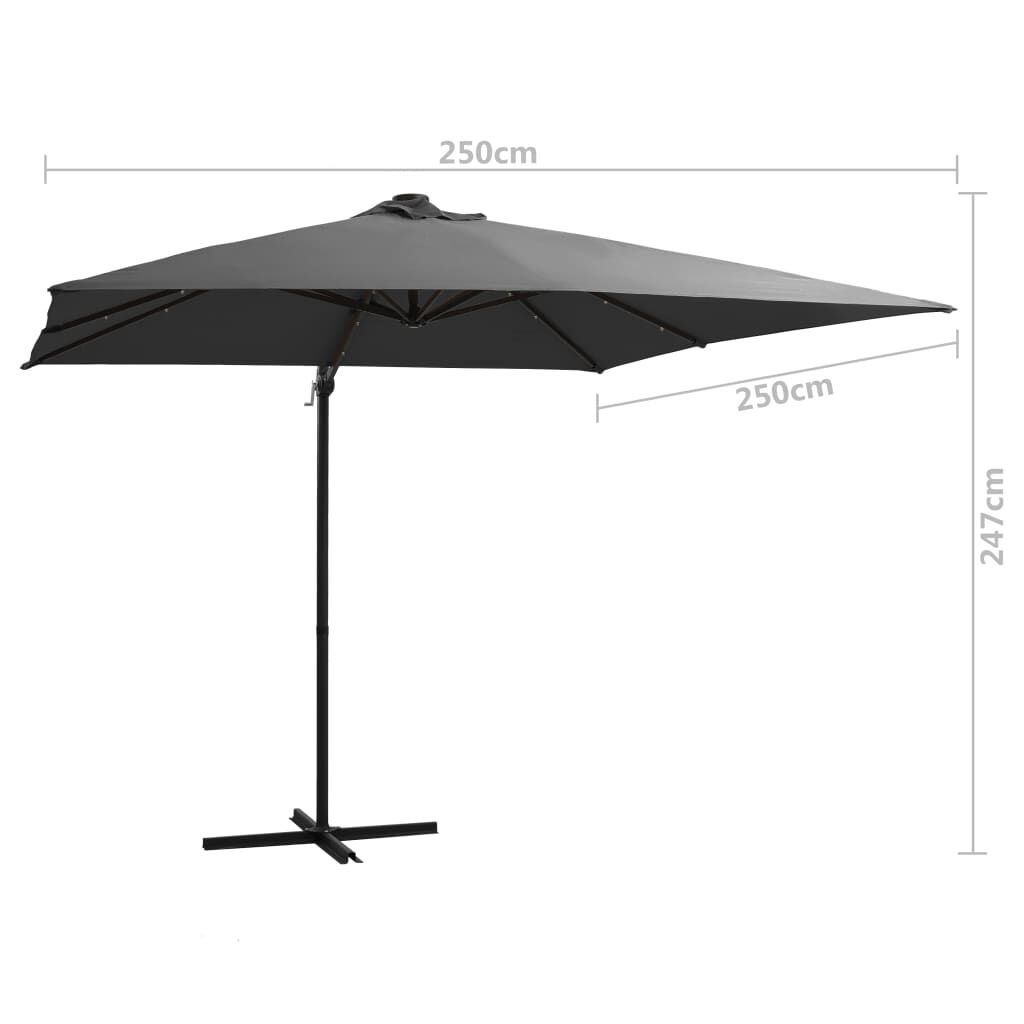 Zweefparasol LED Antraciet 250x250cm - 46% Korting!