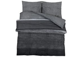 vidaXL Dekbedovertrekset 155x220 Donkergrijs -40%