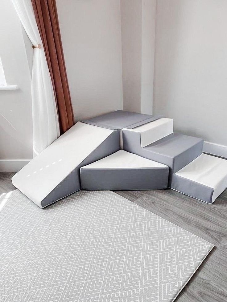 Schuimblokken Speelset met Glijbaan Wit/Grijs - 40% Korting!