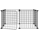 Huisdierenkooi 8 Panelen 35x35cm Zwart - 68% Korting!