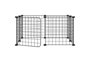 Huisdierenkooi 8 Panelen 35x35cm Zwart - 68% Korting!
