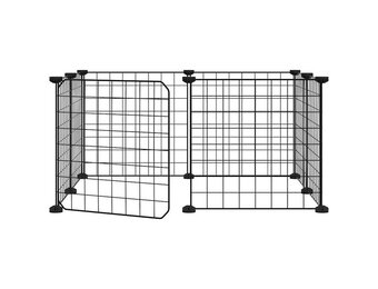 Huisdierenkooi 8 Panelen 35x35cm Zwart - 68% Korting!