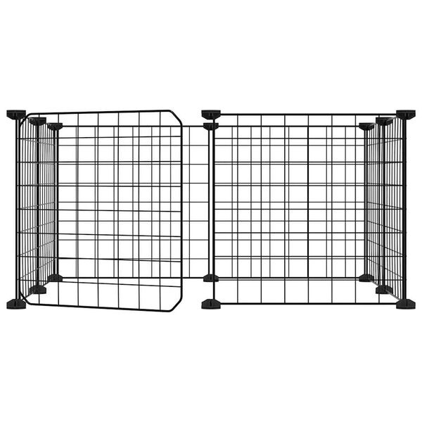 Huisdierenkooi 8 Panelen 35x35cm Zwart - 68% Korting!