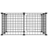 Huisdierenkooi 8 Panelen 35x35cm Zwart - 68% Korting!