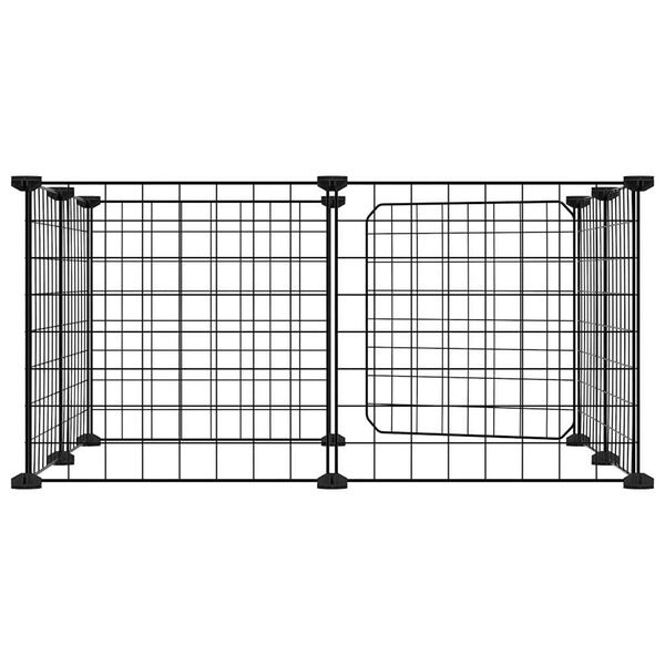 Huisdierenkooi 8 Panelen 35x35cm Zwart - 68% Korting!