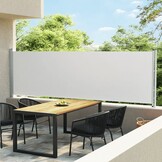 vidaXL Uittrekbaar Tuinscherm 140x600 Crème - 40% Korting!