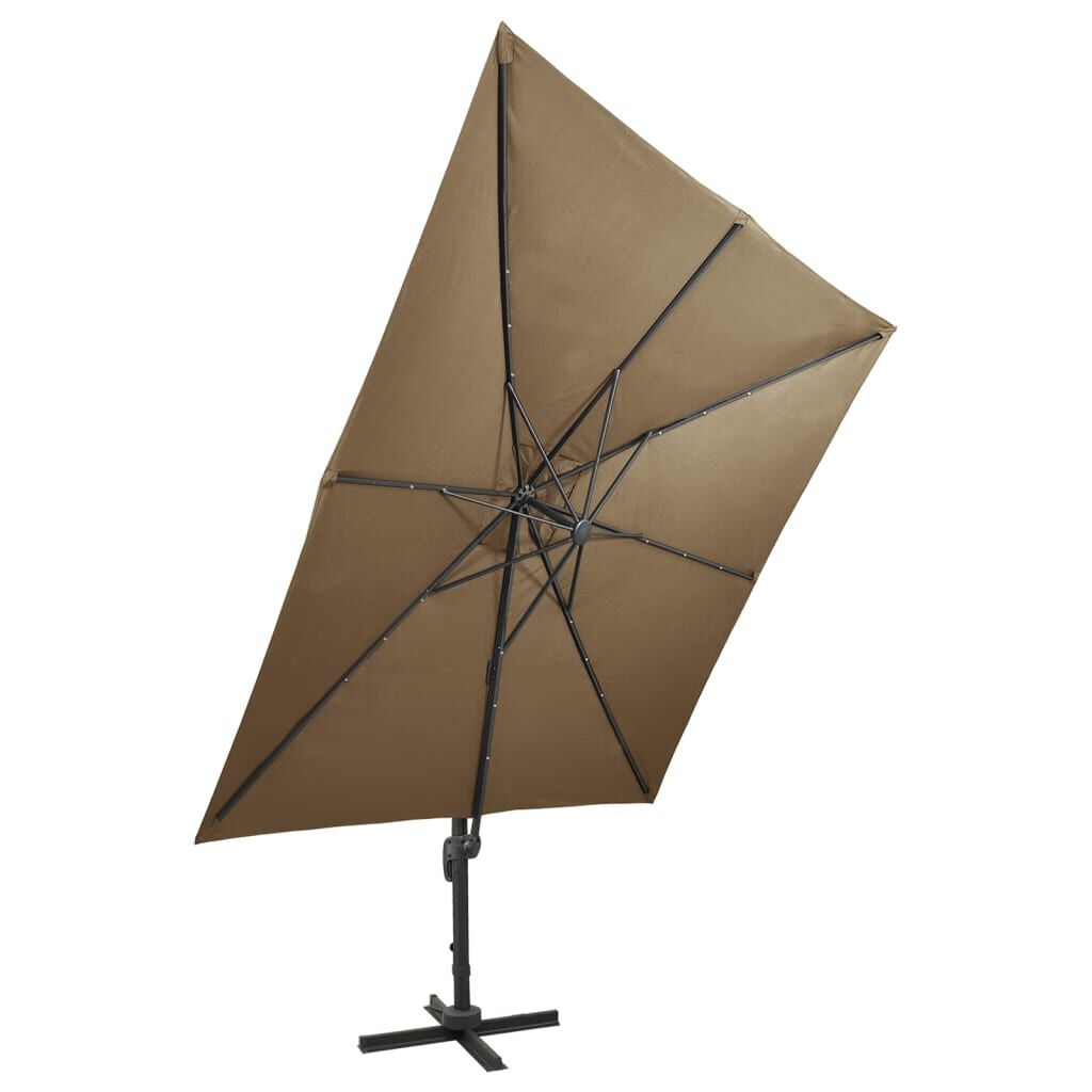 Zweefparasol LED 300cm Taupe - 64% Korting!