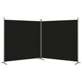Kamerscherm 2 Panelen Zwart 348x180cm - 40% Korting!