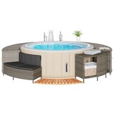 VidaXL Hottub Ombouw Grijs - 56% Korting! Acaciahout