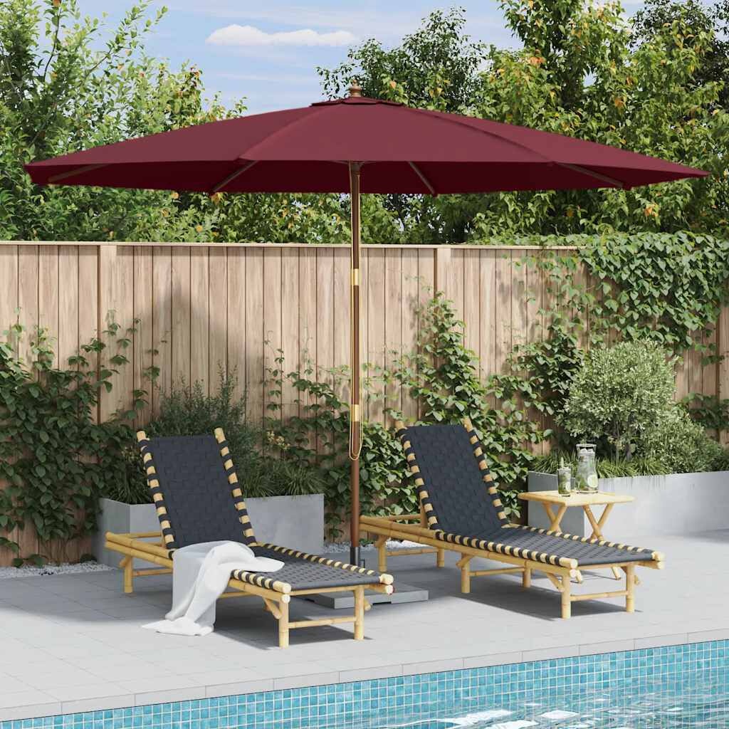 Bordeauxrode Parasol Ø350cm - 65% Korting! (Z.G.A.N.)
