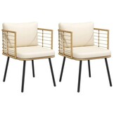 VidaXL Tuinstoel Naturel met Kussens - 70% Korting!