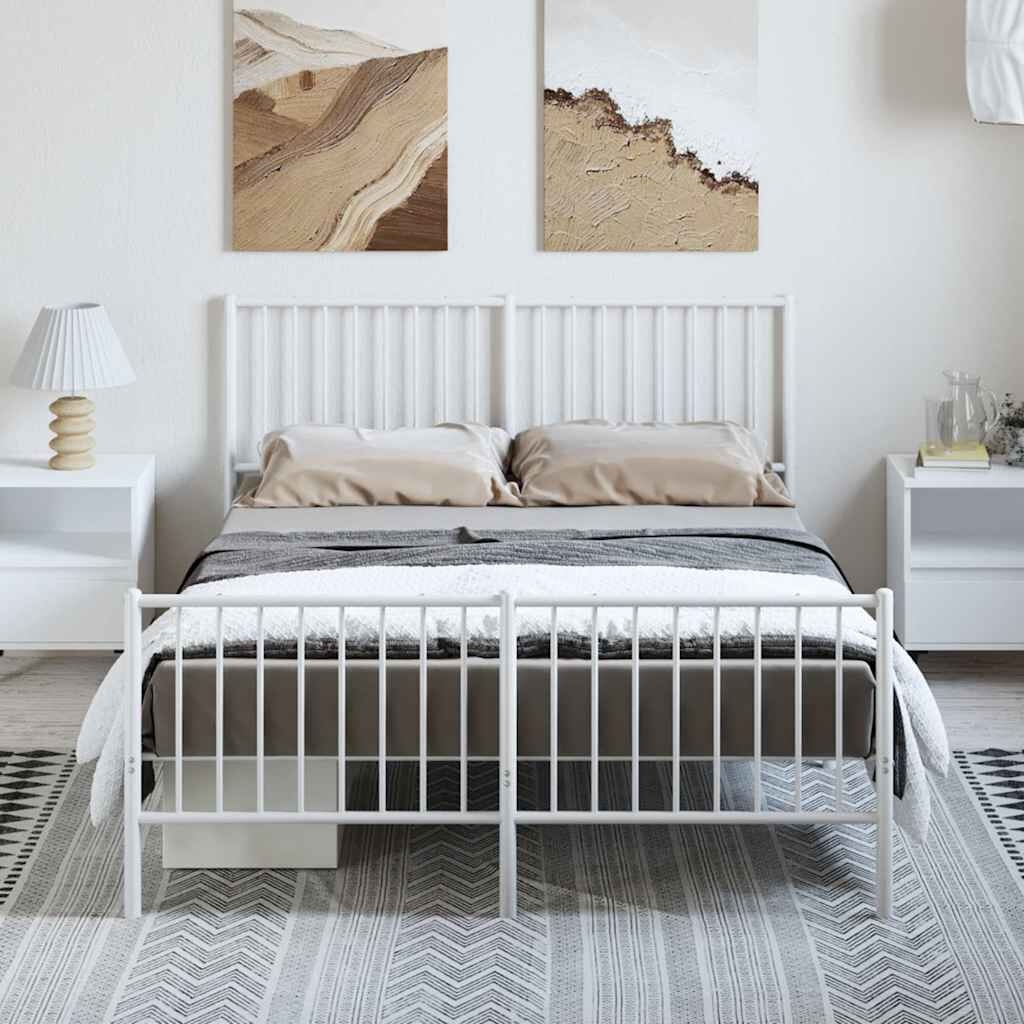 VidaXL Bedframe 135x190 Wit - 40% Korting! (Zo Goed Als Nieuw)