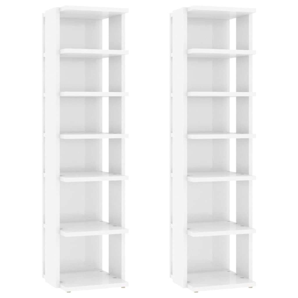 VidaXL Schoenenkasten (2x) Wit Hoogglans -55%!