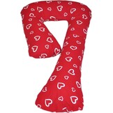 Zwangerschapskussen Rood Hartjes 235cm - 40% Korting!
