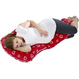 Zwangerschapskussen Rood Hartjes 235cm - 40% Korting!