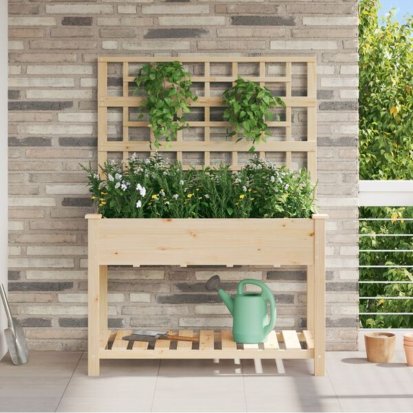 Tuin Bloempot met Trellis VidaXL - Beige - 40% Korting!