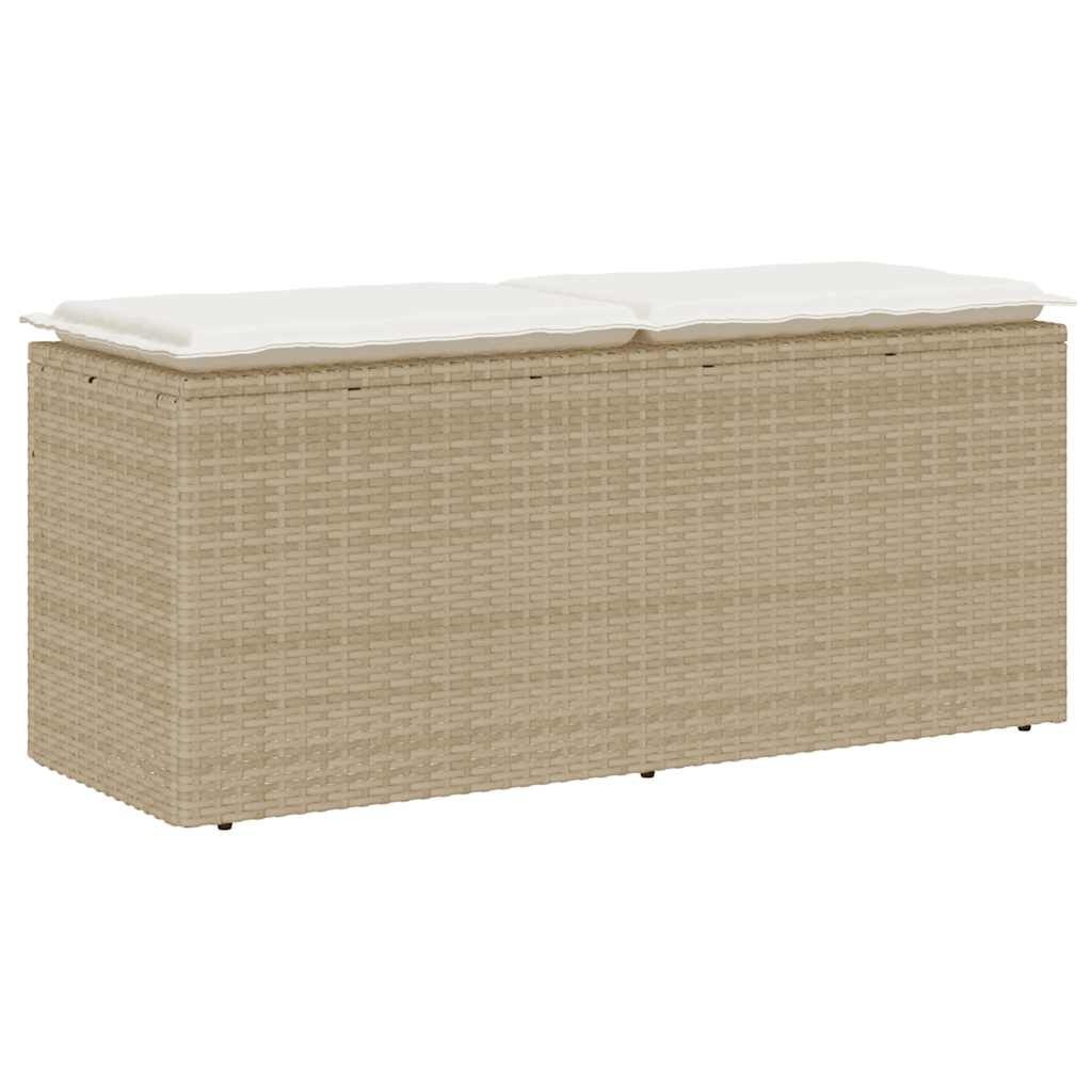 Tuinbank Beige Rattan met Kussen - 51% Korting!