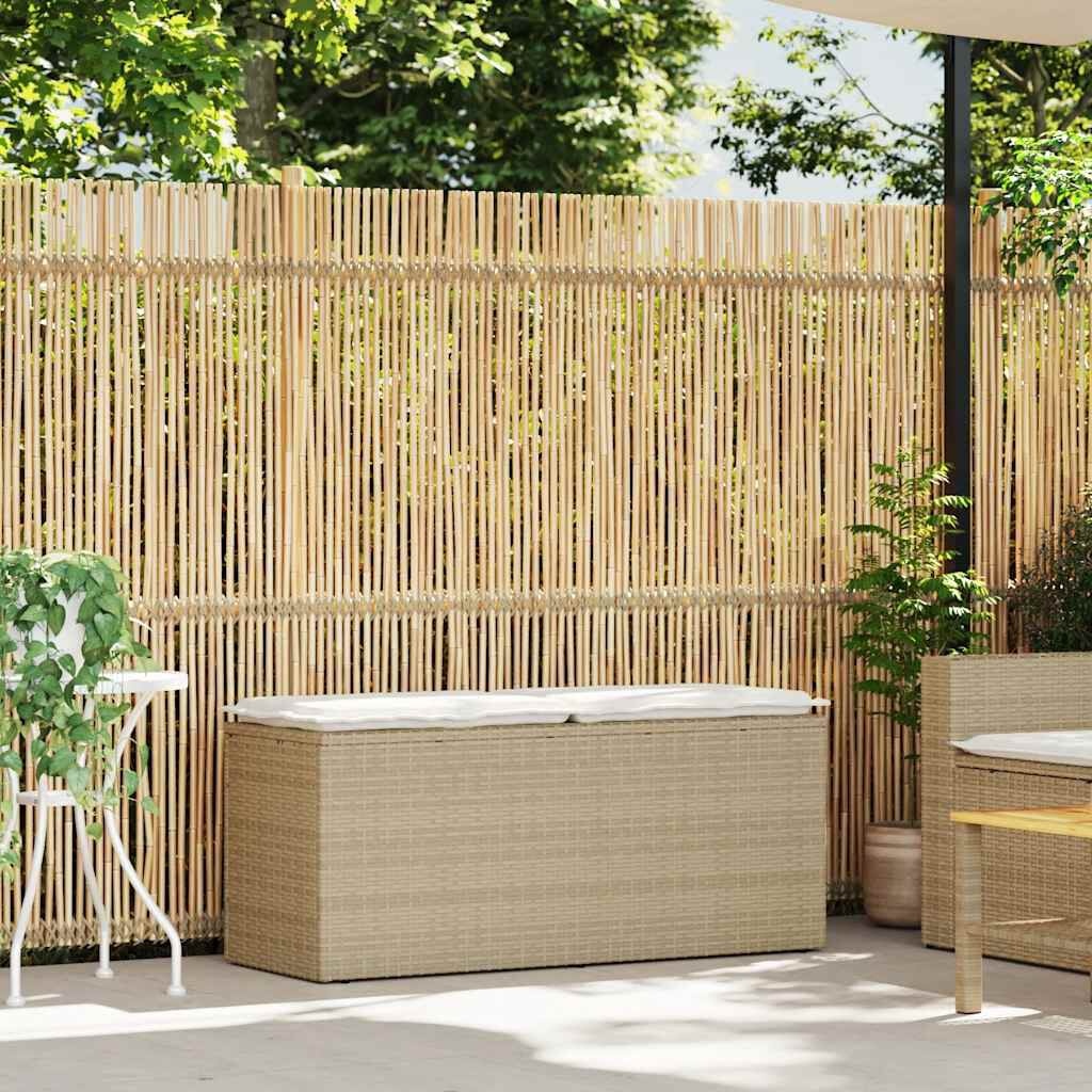 Tuinbank Beige Rattan met Kussen - 51% Korting!