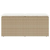 Tuinbank Beige Rattan met Kussen - 51% Korting!