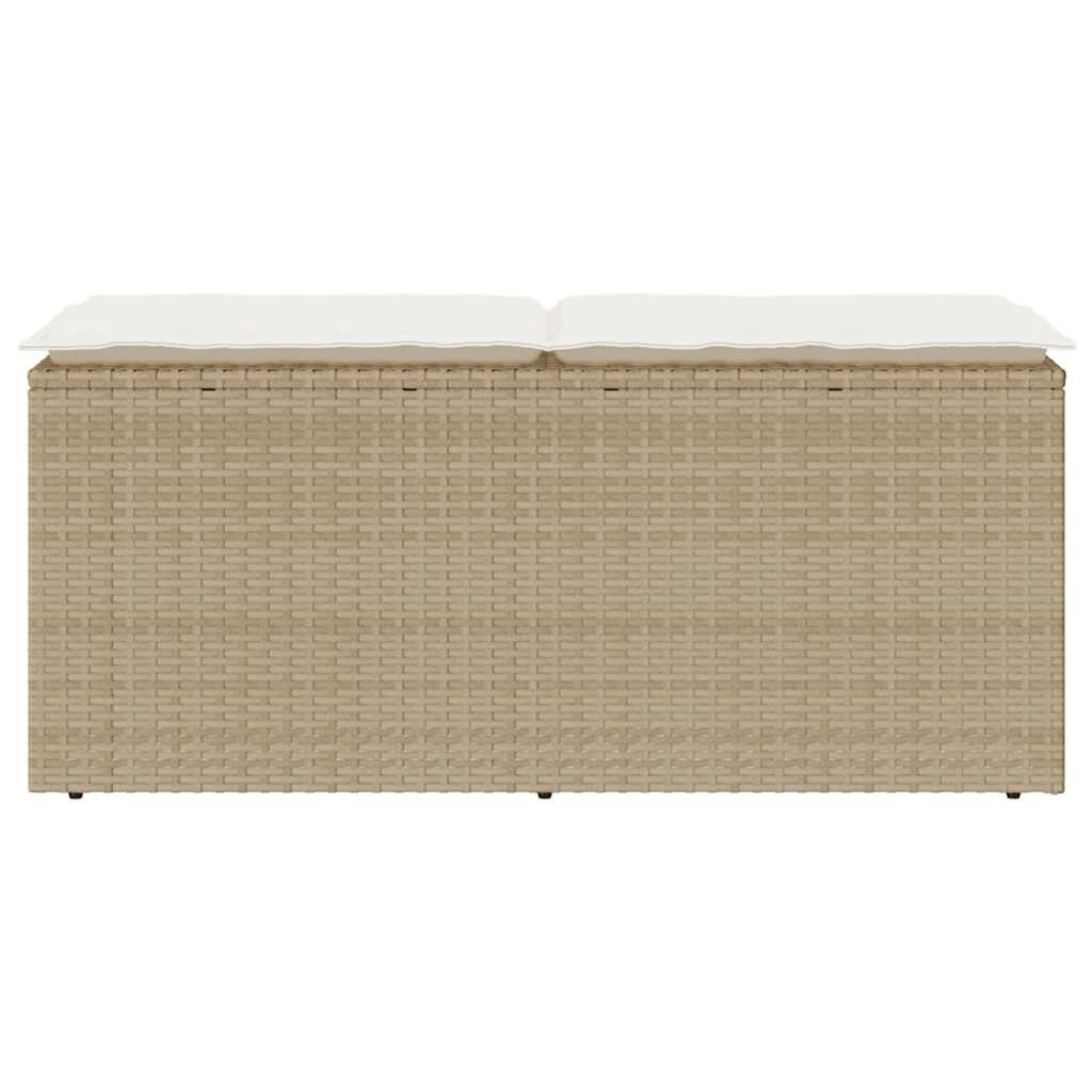 Tuinbank Beige Rattan met Kussen - 51% Korting!