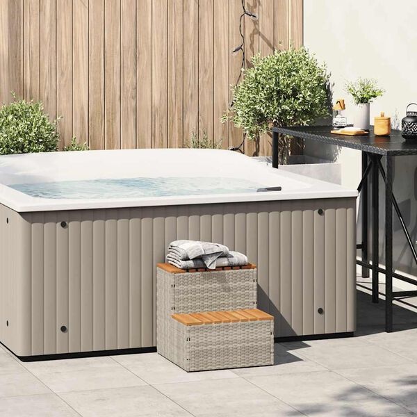Hottub Opstap vidaXL - 35% Korting! Rattan & Acaciahout