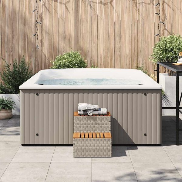 Hottub Opstap vidaXL - 35% Korting! Rattan & Acaciahout