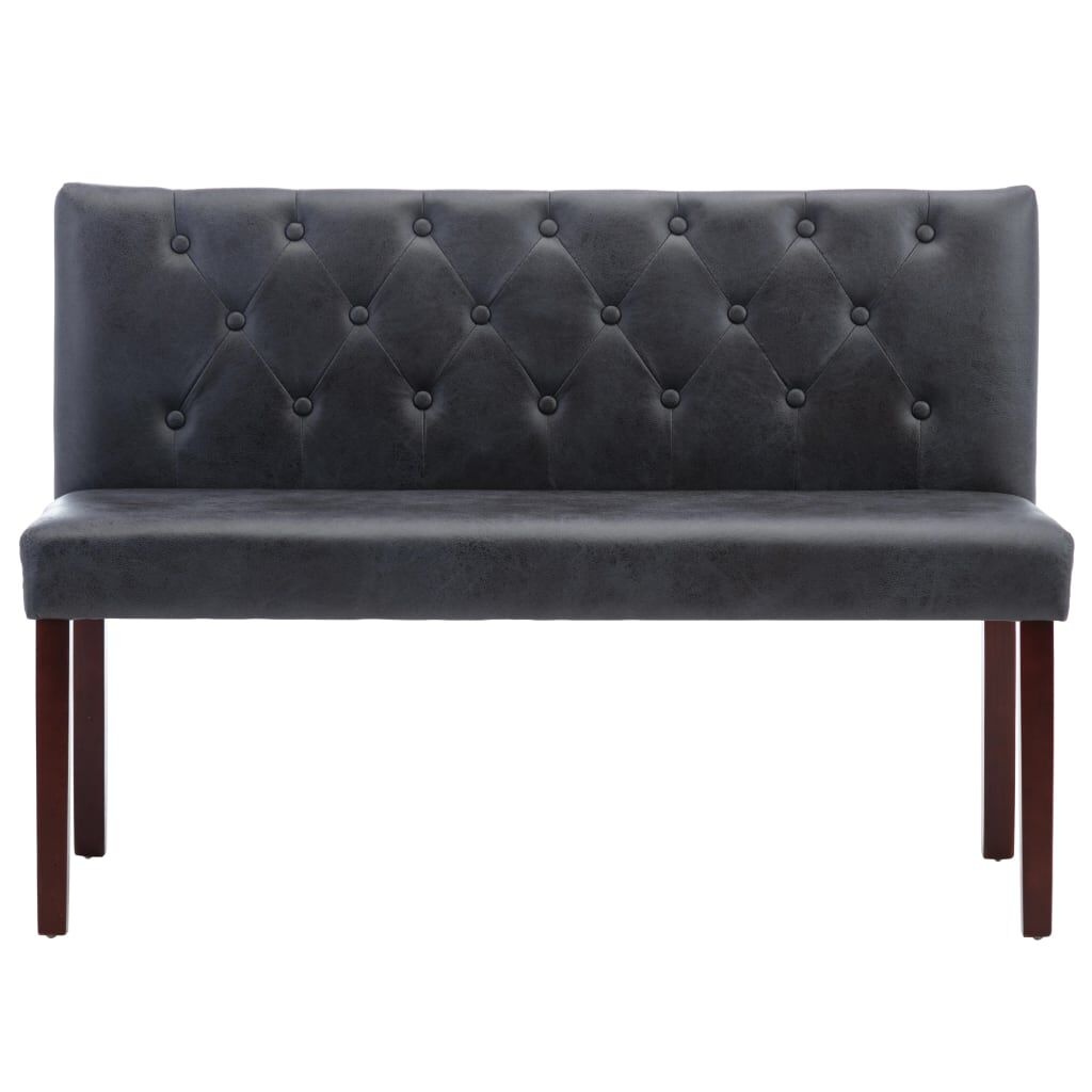 vidaXL Bankje Grijs Kunstsuède 120cm - 55% Korting!