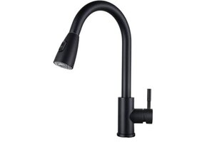 Keukenkraan Zwart Mat - Uittrekbaar - 46% Korting!