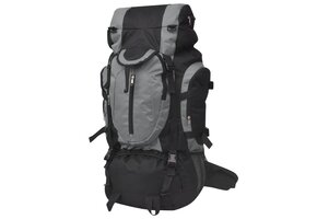 XXL Hiking Rugzak 75L - Zwart/Grijs - 40% Korting!
