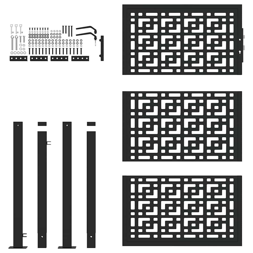 VidaXL Poort Zwart 105x155cm - 55% Korting! Krasjes