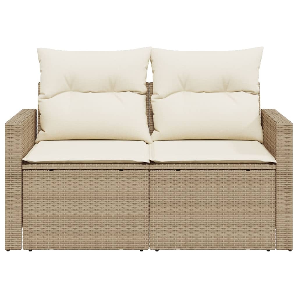 Tuinbank 2-zits Rattan Beige met Kussens - 46% Korting!
