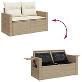 Tuinbank 2-zits Rattan Beige met Kussens - 46% Korting!