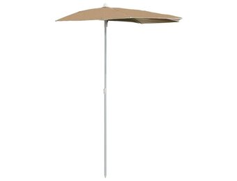 vidaXL Halve Parasol Taupe 180x90 cm - 40% Korting!