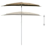 vidaXL Halve Parasol Taupe 180x90 cm - 40% Korting!