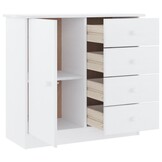 vidaXL Dressoir Wit Grenenhout 77cm - 46% Korting!