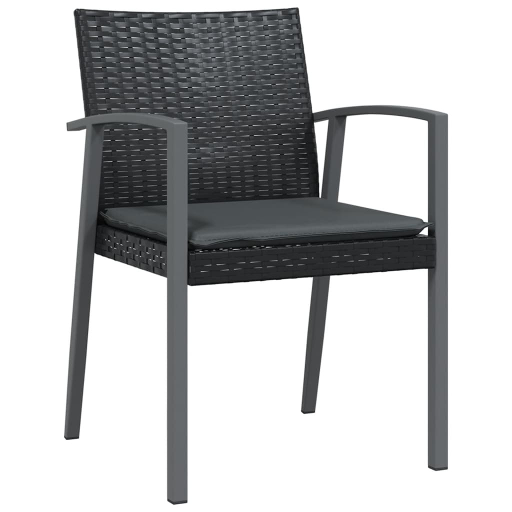 VidaXL Tuinstoelen Zwart (2 st.) + Kussens - 46% Korting!