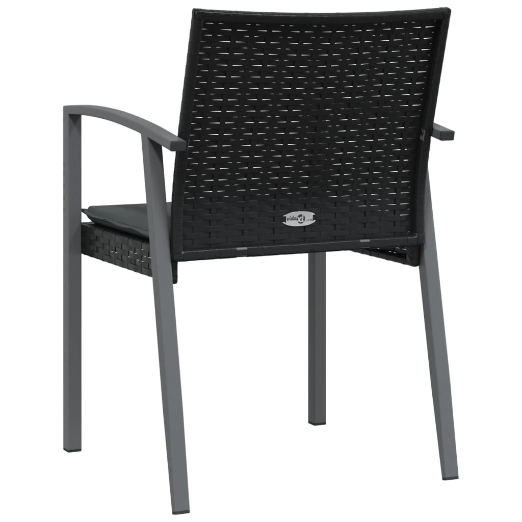 VidaXL Tuinstoelen Zwart (2 st.) + Kussens - 46% Korting!