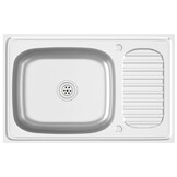 RVS Gootsteen 80x50cm m. Afvoerset - Zo Goed Als Nieuw! -46%