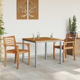 vidaXL Buitentafel 90x90cm Natuur/Grijs - 46% Korting!