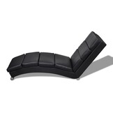 vidaXL Chaise Longue Zwart Kunstleer - 51% Korting! (Retour)