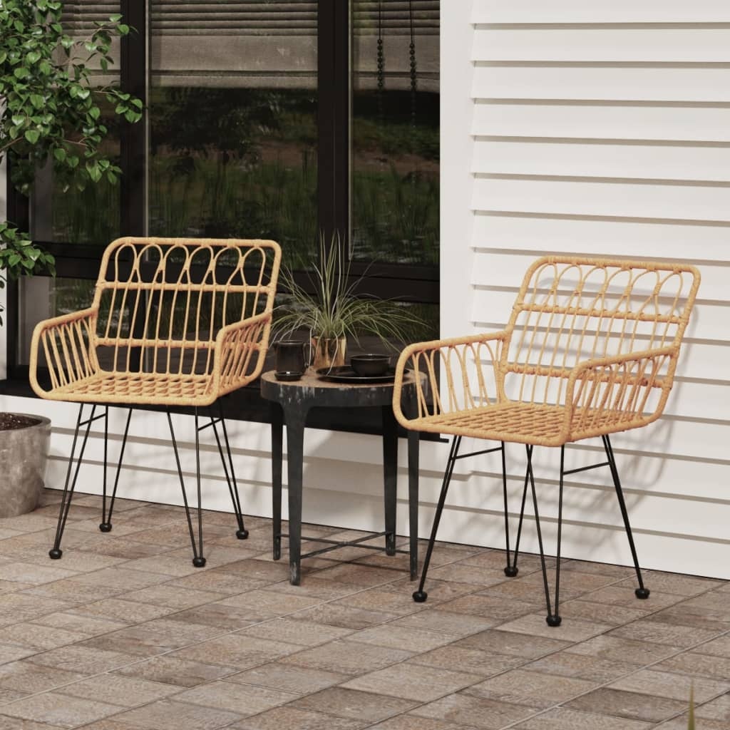 Tuinstoelen (2 st) PE-Rattan - Nagenoeg Nieuw! 46% Korting