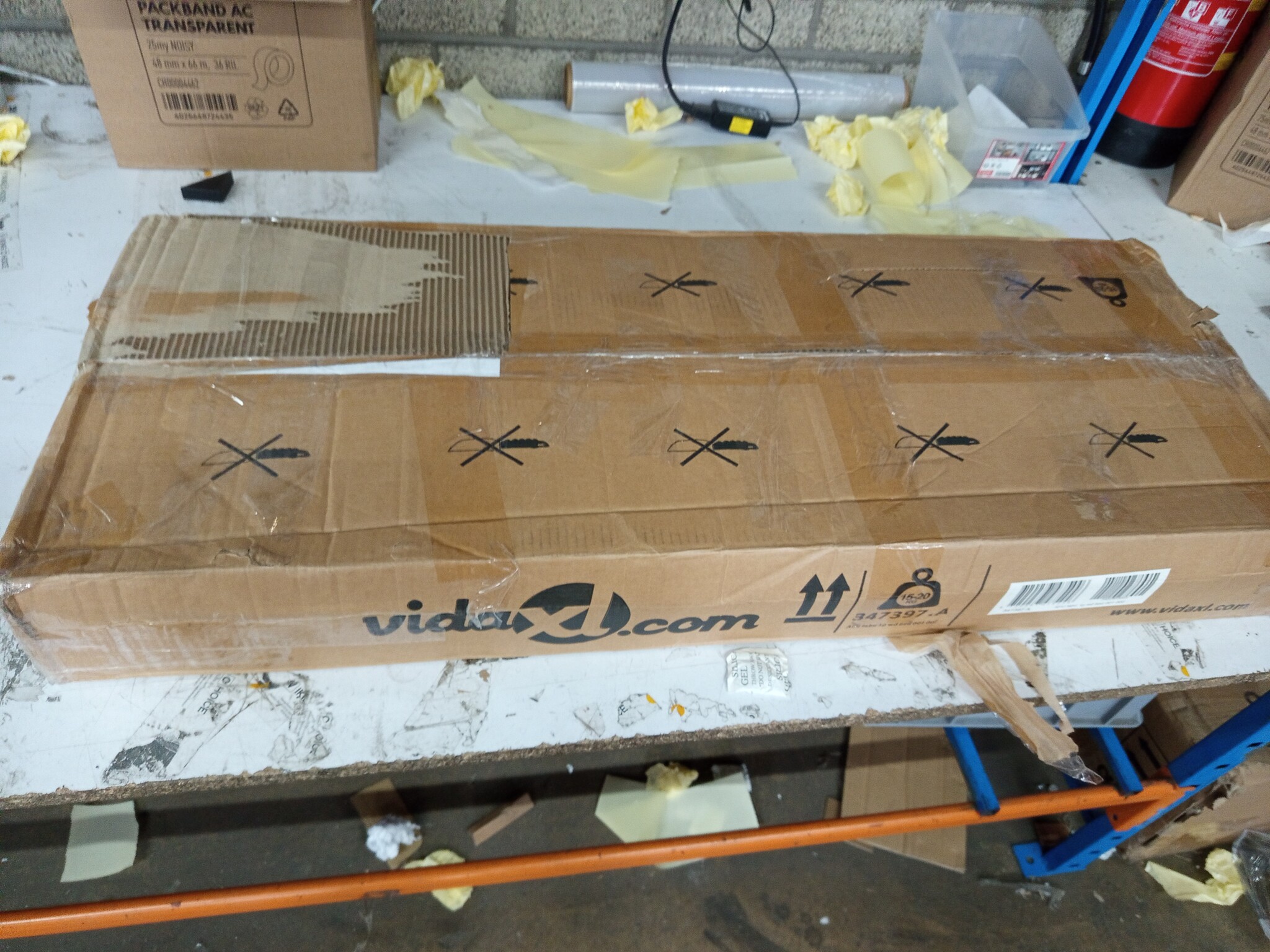 vidaXL Bedframe 100x200 Blauw - Snee in Stof, 64% Korting!