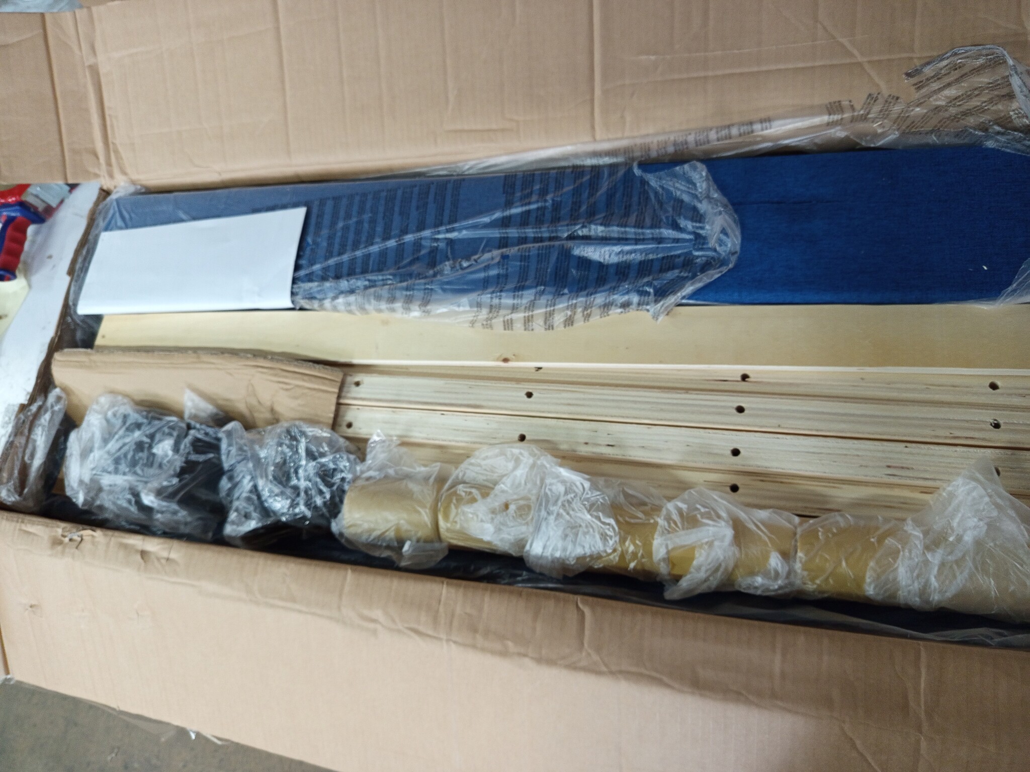 vidaXL Bedframe 100x200 Blauw - Snee in Stof, 64% Korting!