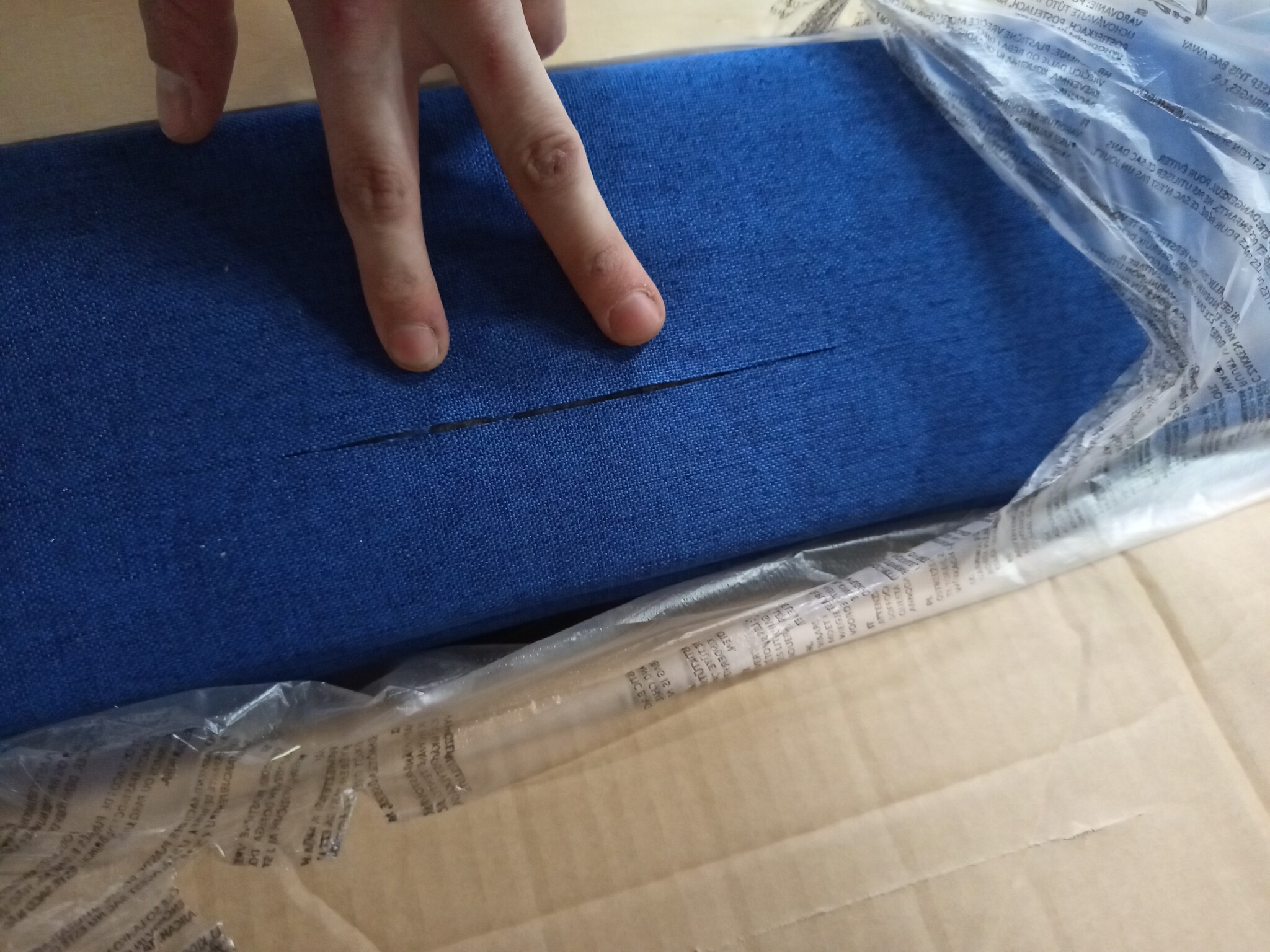 vidaXL Bedframe 100x200 Blauw - Snee in Stof, 64% Korting!